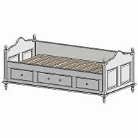кровать-кушетка 90х190 с ящиками белая нордик в Рязани