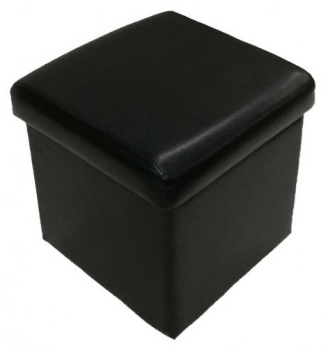 пуфик, мягкий офис, классик одноместный экокожа с ящиком, черный в Рязани