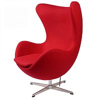 кресло arne jacobsen style egg chair красная шерсть в Рязани