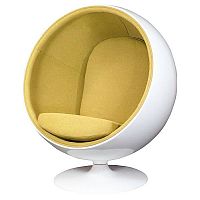 кресло eero ball chair бело-горчичное в Рязани