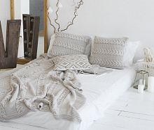 комплект плед с косами (180*220) и 2 наволочки (50*50) лён в Рязани
