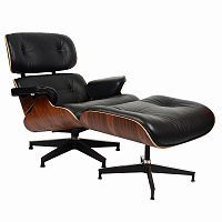 кресло eames style lounge chairчерное с коричневым в Рязани