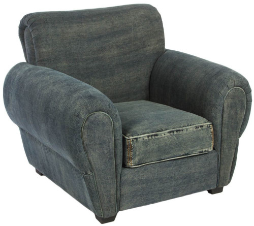 кресло san francisco denim armchair серое в Рязани