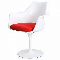 стул eero saarinen style tulip armchair красная подушка в Рязани