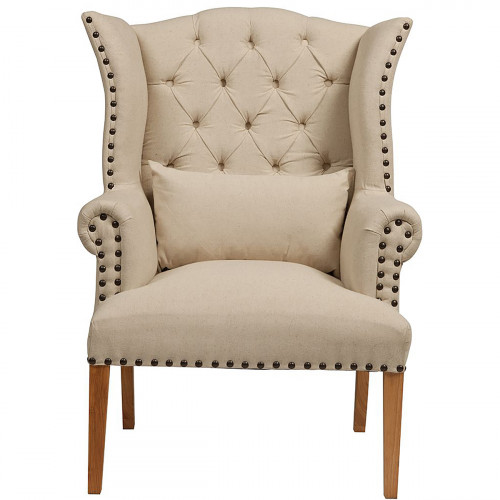 кресло quinn tufted armchair бежевое в Рязани