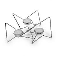 набор подсвечников серебряных металлических для чайных свечей tri-angular loop, 7 см, 3 штуки в Рязани