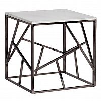 стол журнальный black chrome cube 55*55*56 см хром, белый в Рязани