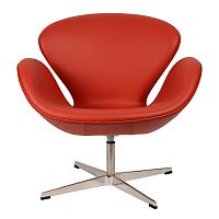 кресло arne jacobsen style swan chair красное в Рязани