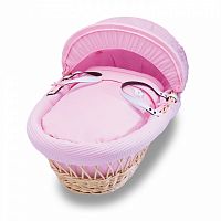 колыбель-переноска gift wicker moses basket натуральная, розовое белье в Рязани