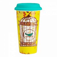 термостакан с силиконовой крышкой bird in cage в Рязани