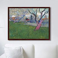 картина: view of arles with trees in blossom, 1889г. в Рязани